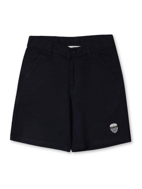 cantabil kids navy cotton embroidered shorts