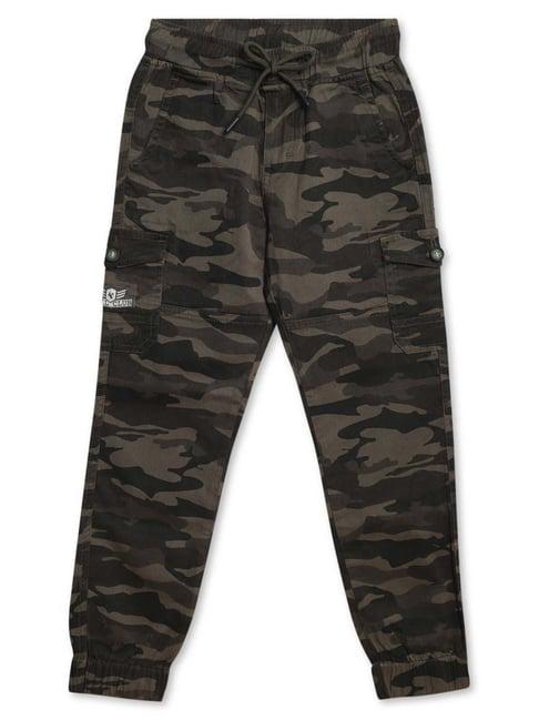 cantabil kids olive cotton camouflage joggers