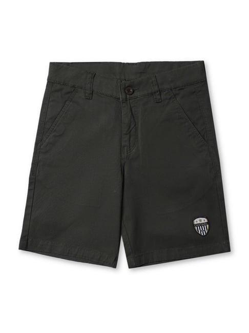 cantabil kids olive cotton embroidered shorts