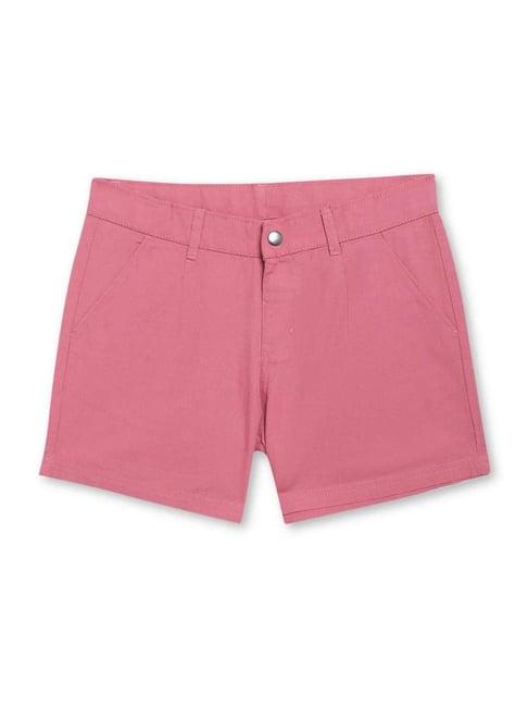 cantabil kids pink cotton regular fit shorts