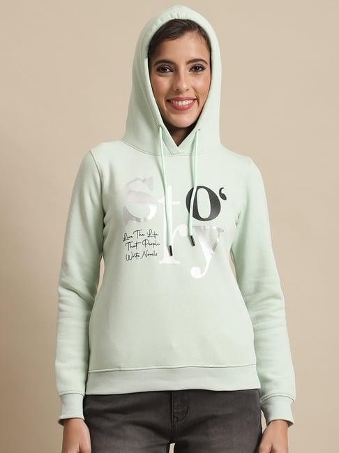 cantabil light green printed hoodie