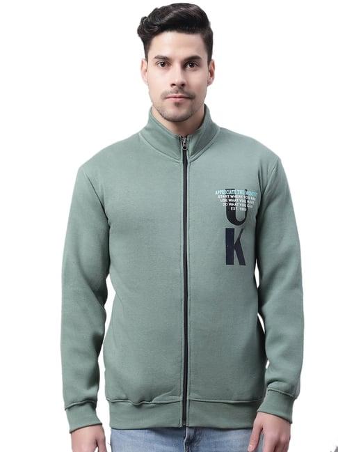 cantabil light green regular fit high neck sweatshirt