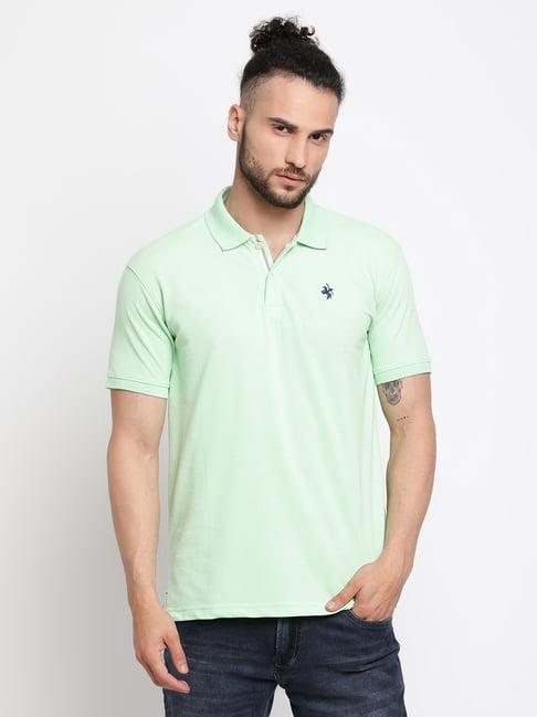 cantabil light green regular fit polo t-shirt