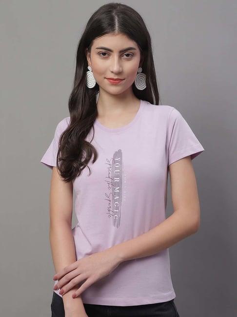 cantabil lilac printed t-shirt