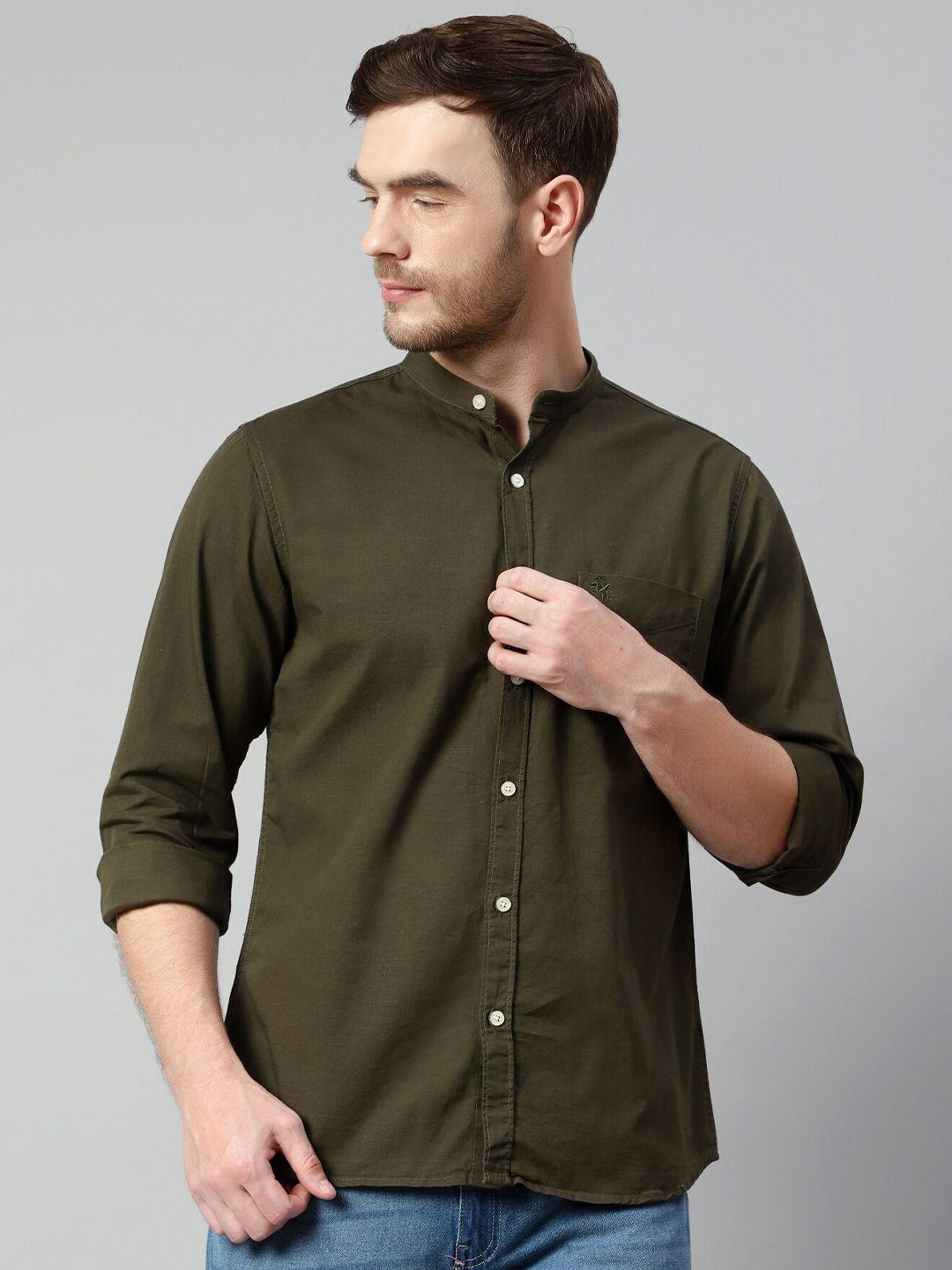 cantabil mandarin collar cotton casual shirt