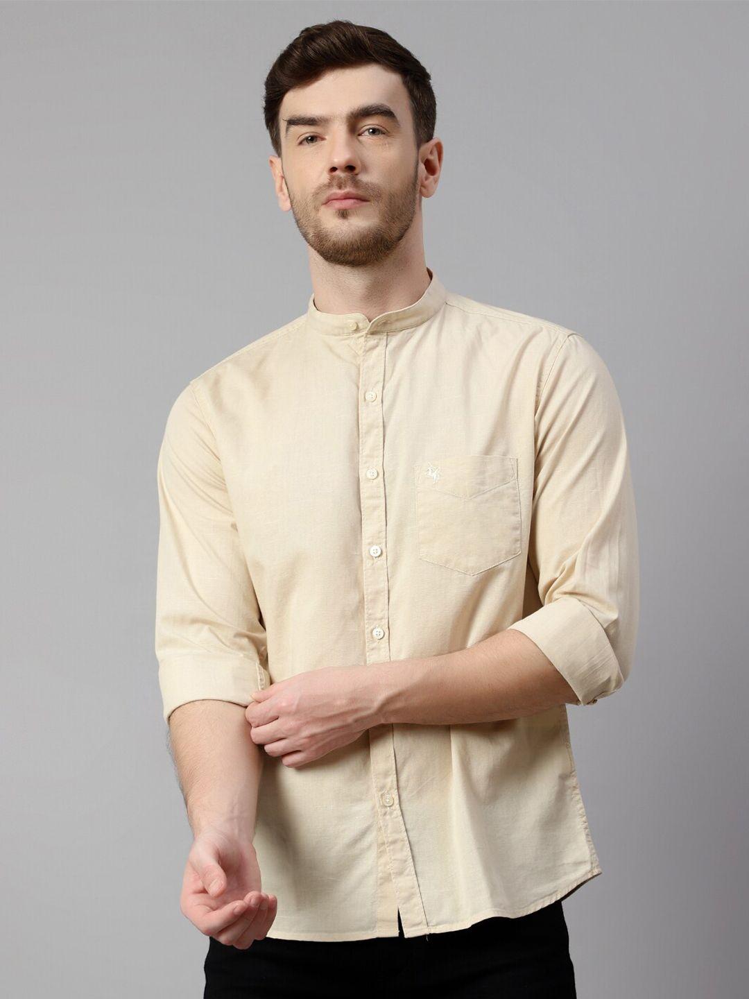 cantabil mandarin collar cotton casual shirt