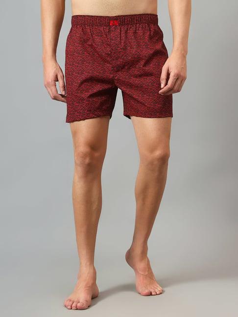 cantabil maroon printed boxers