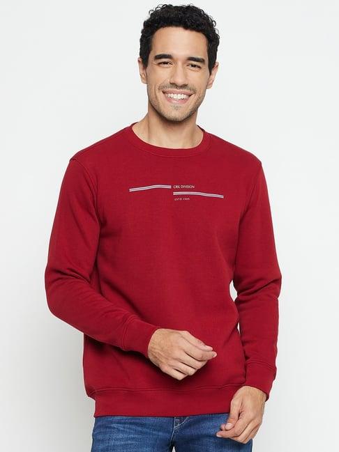 cantabil maroon regular fit sweatshirt