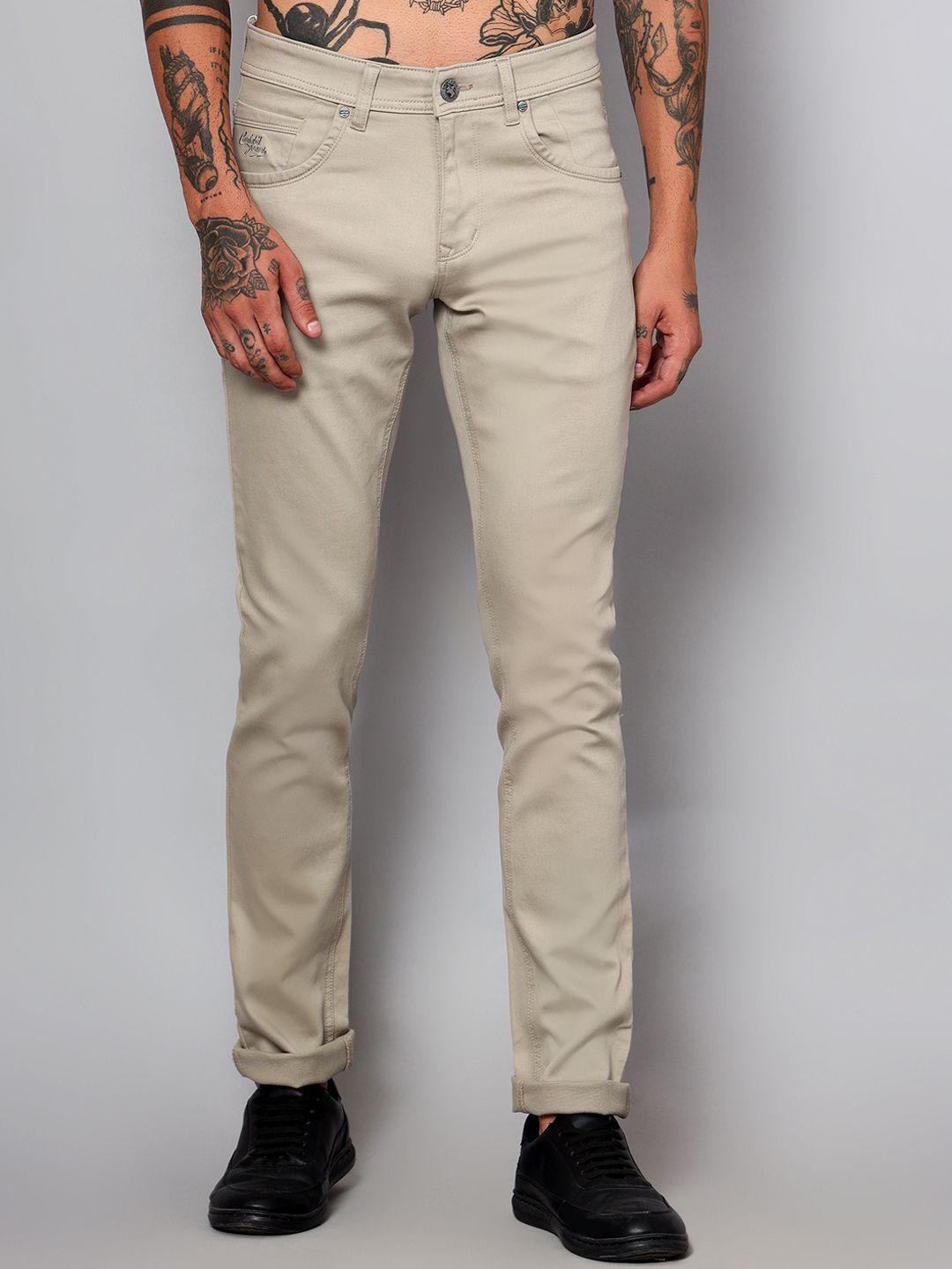 cantabil men beige comfort trousers