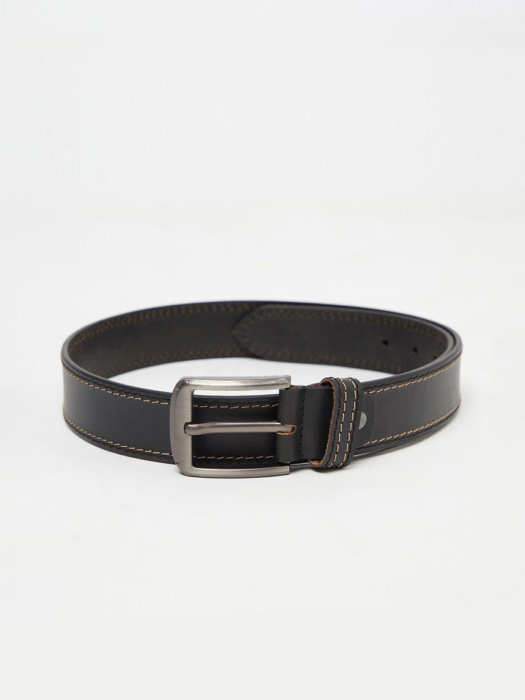 cantabil men black leather belt