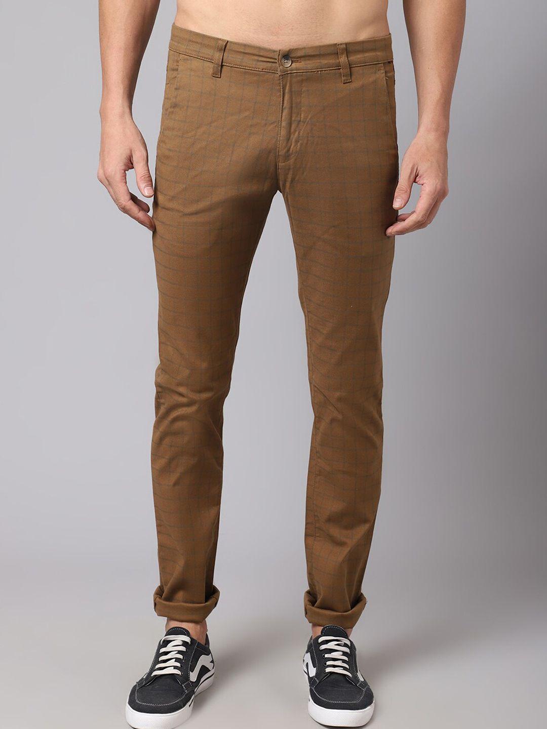 cantabil men brown chinos cotton trousers