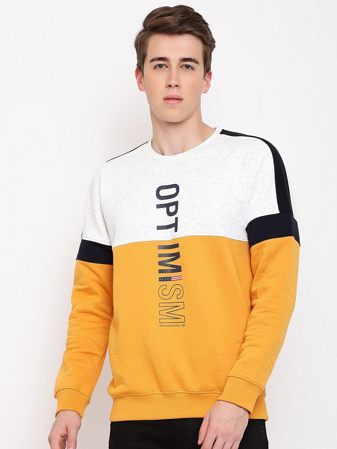cantabil men colourblocked acrylic sweatshirt