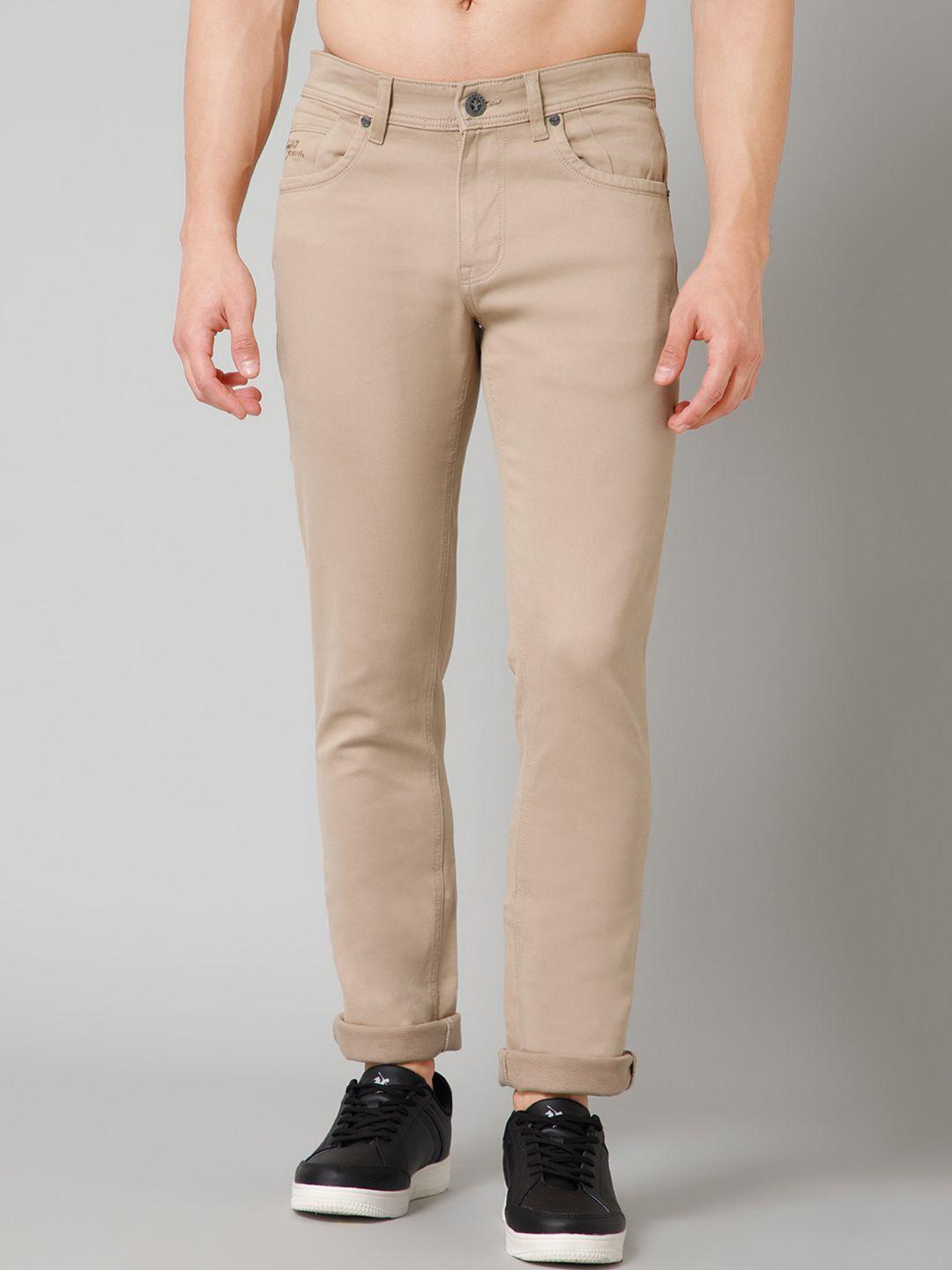 cantabil men comfort mid-rise cotton trousers