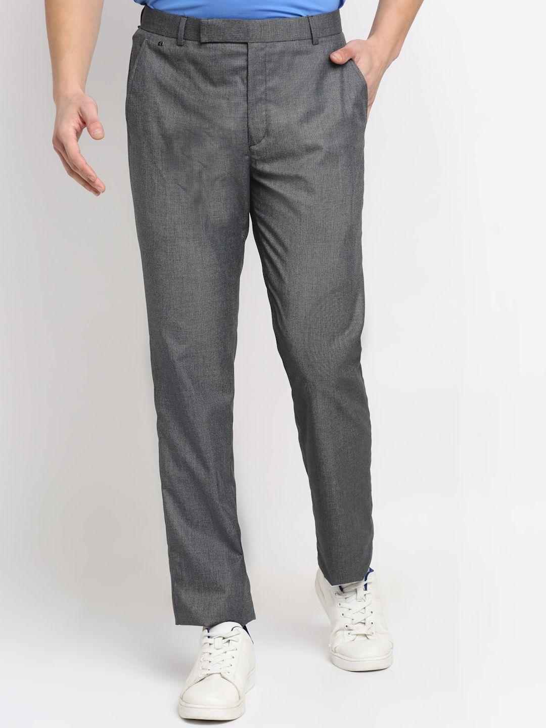 cantabil men grey original pure cotton trousers