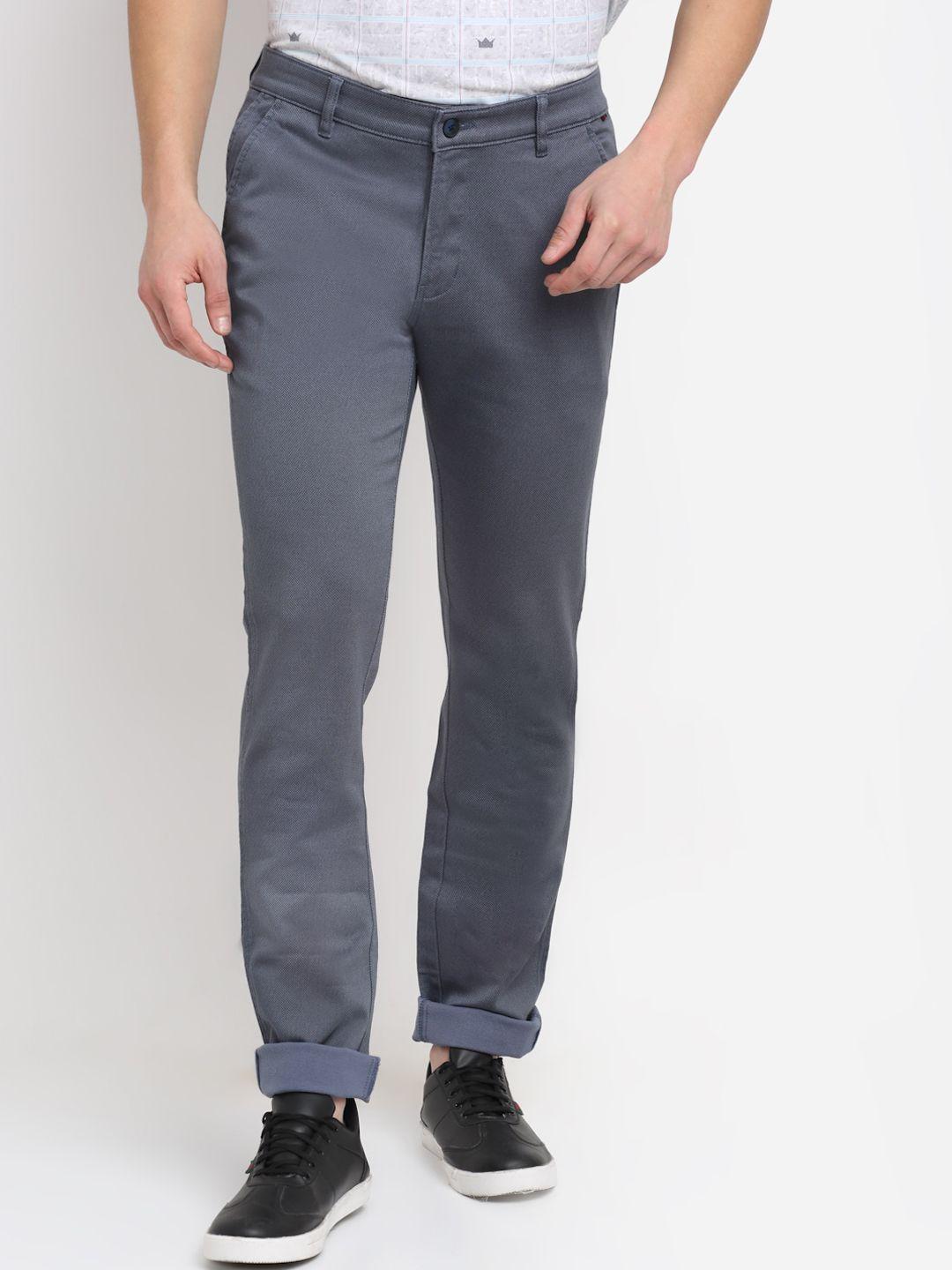 cantabil men grey original pure cotton trousers