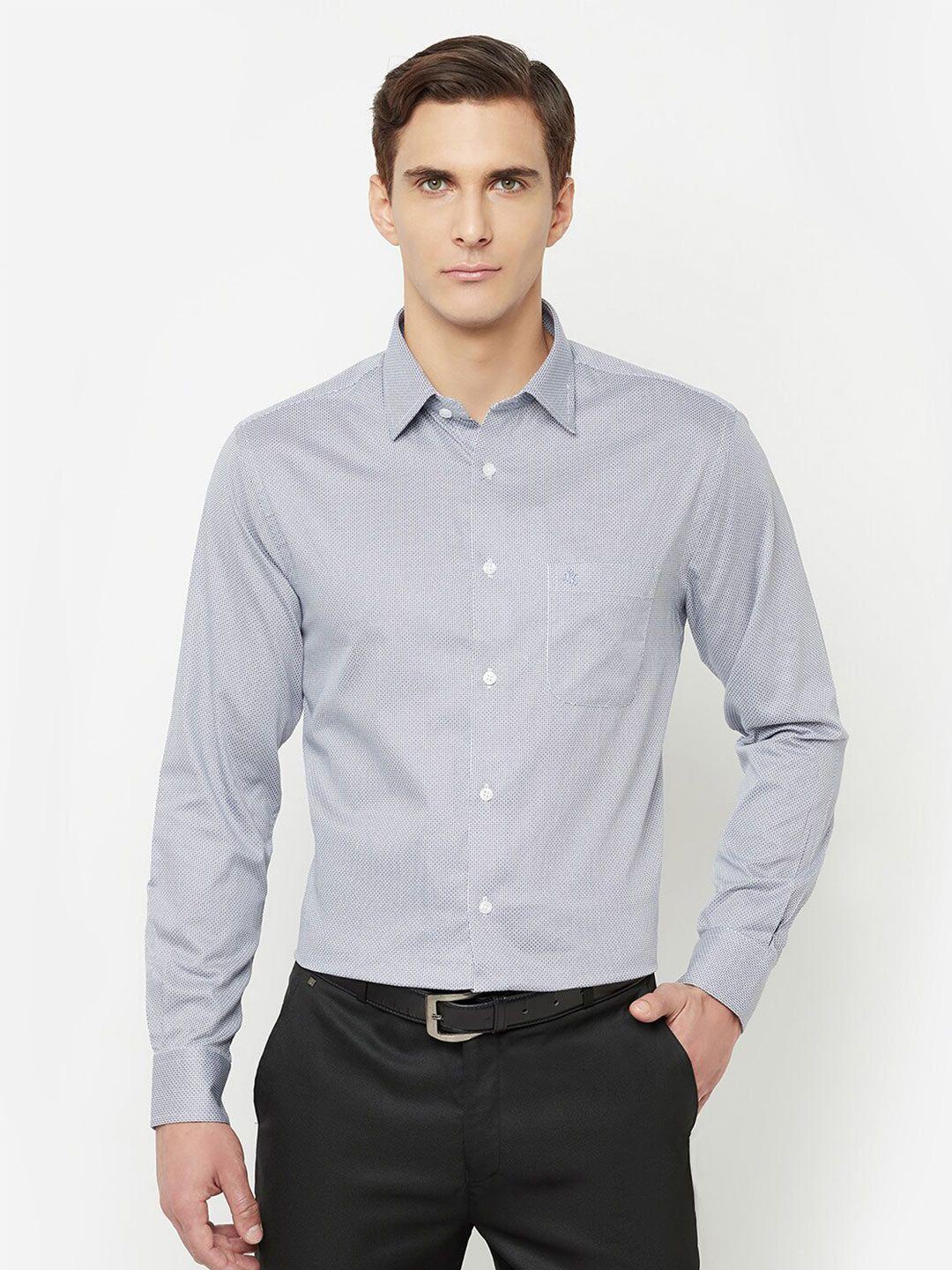 cantabil men grey printed formal shirt