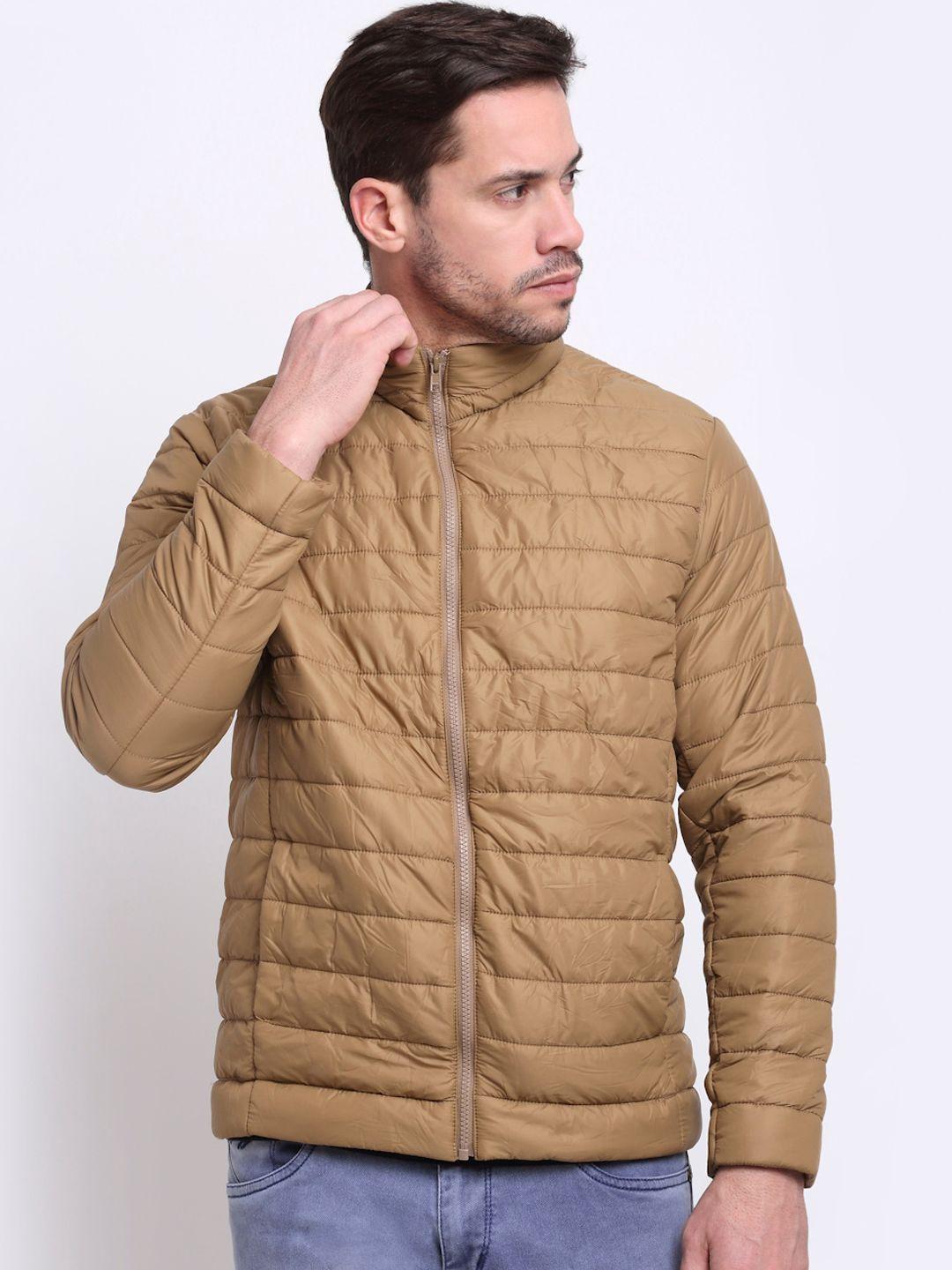 cantabil men khaki lightweight padded jacket