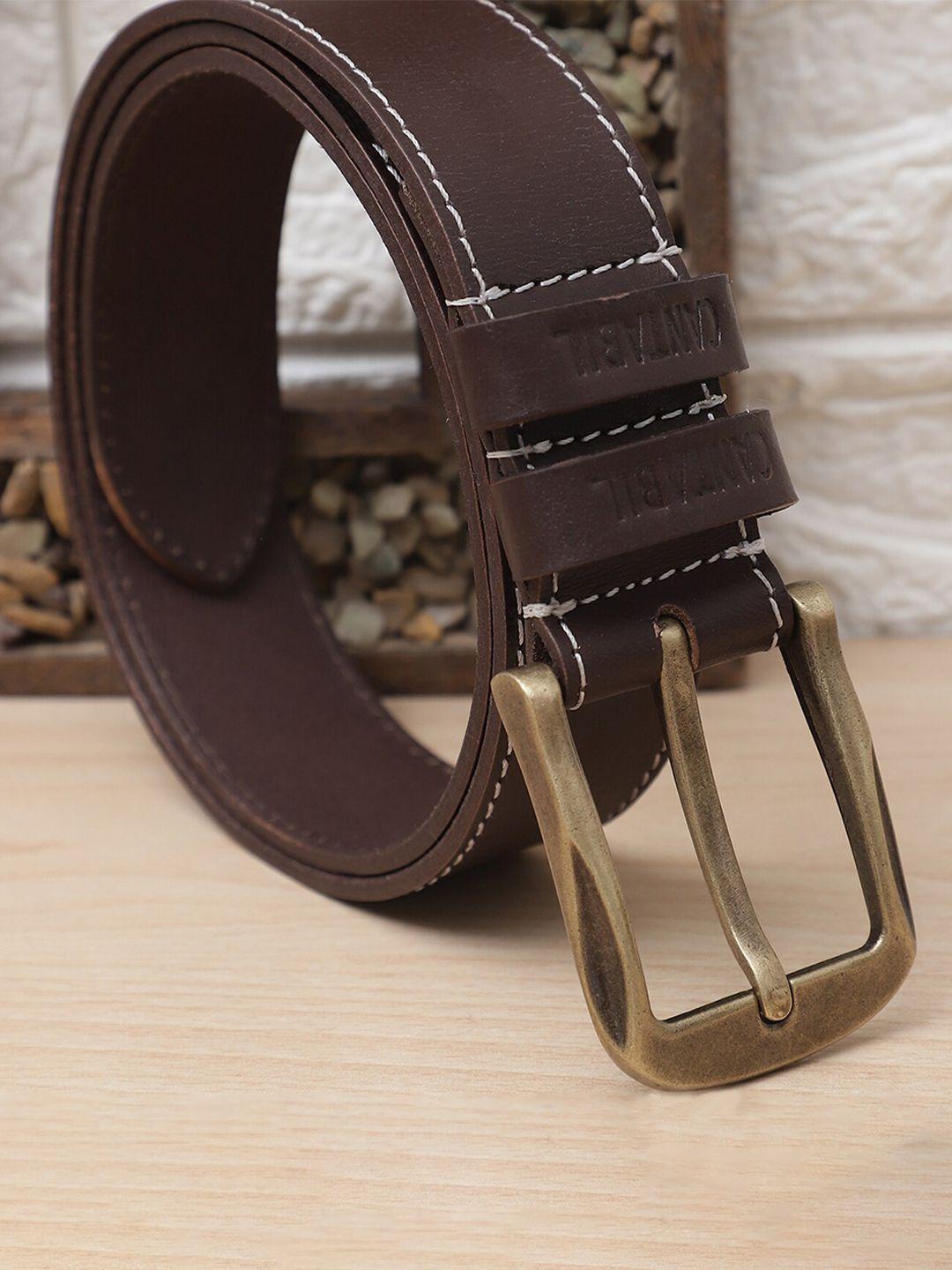cantabil men leather tang slim belt