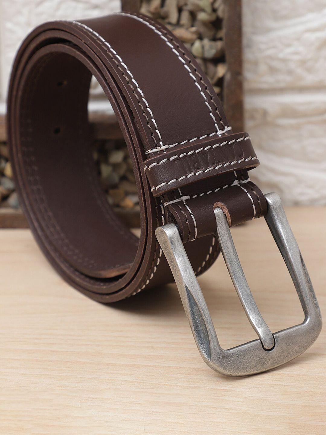 cantabil men leather tang slim belt