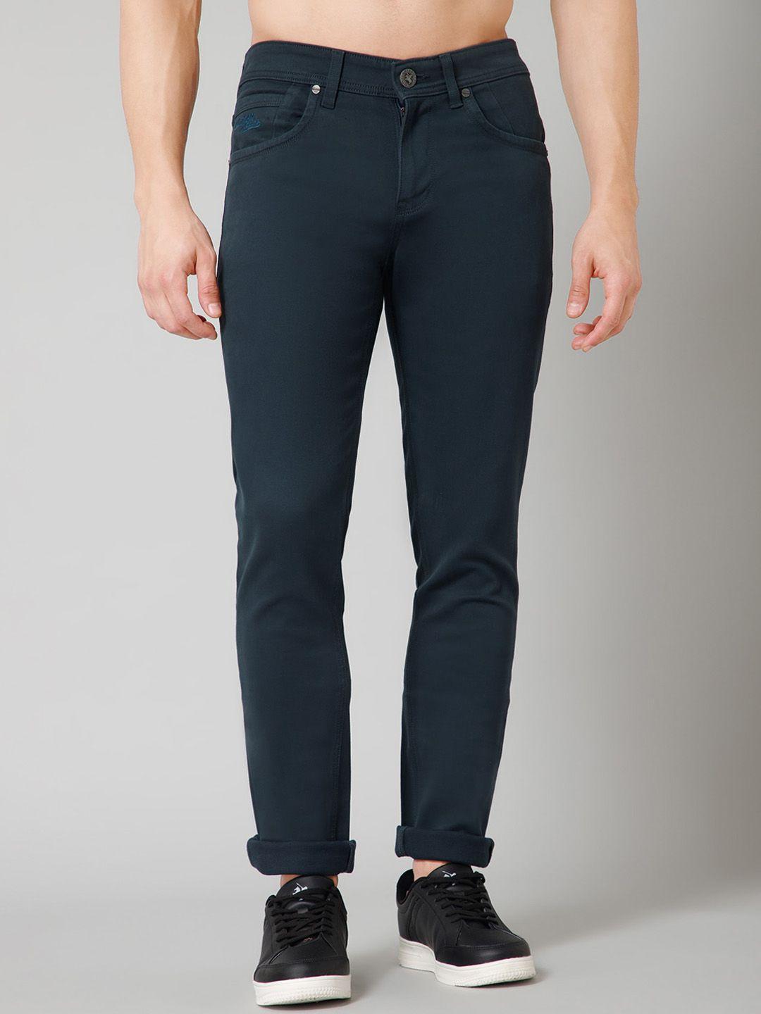 cantabil men mid-rise comfort fit cotton trousers