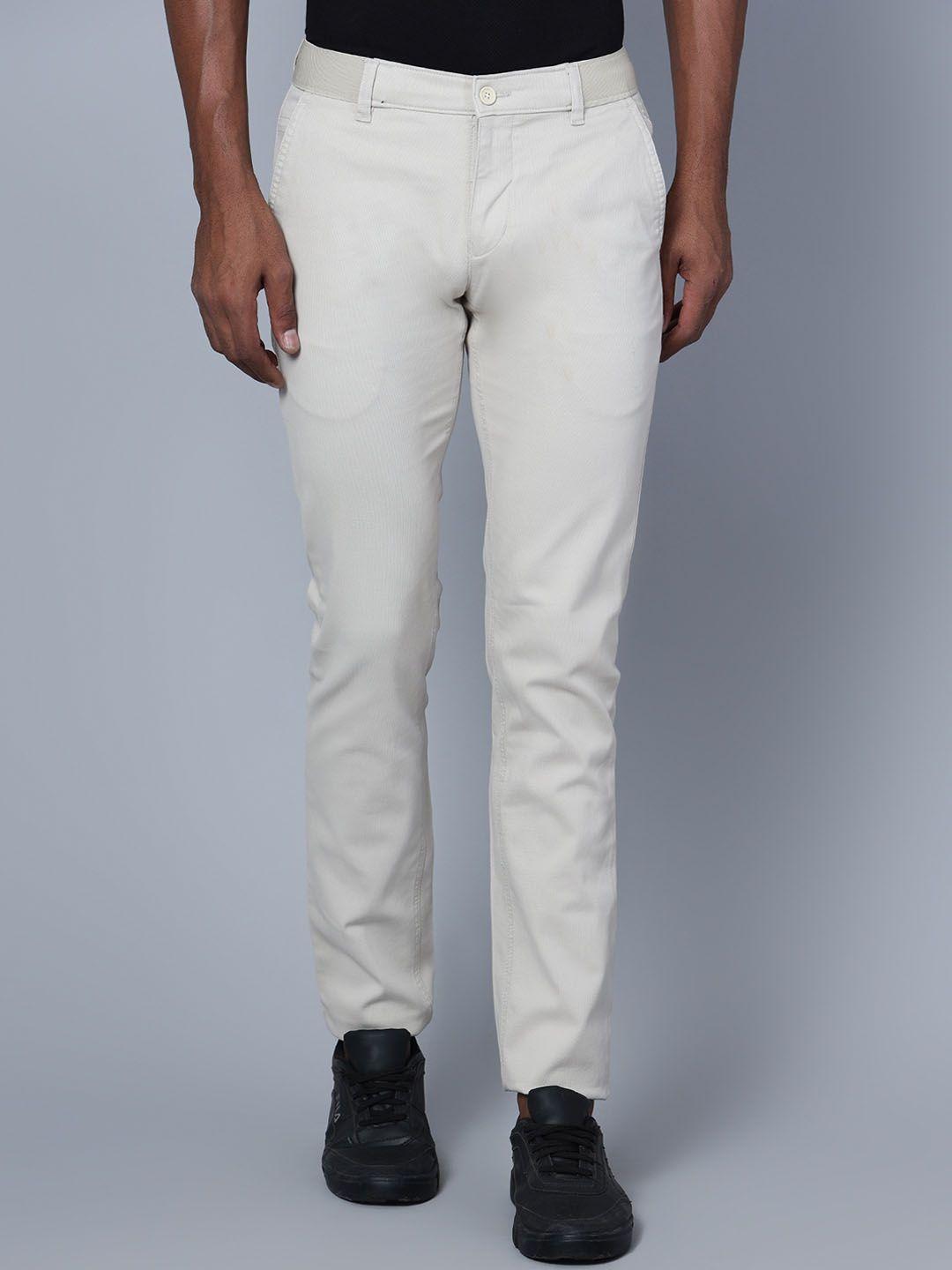 cantabil men mid-rise cotton chinos trousers