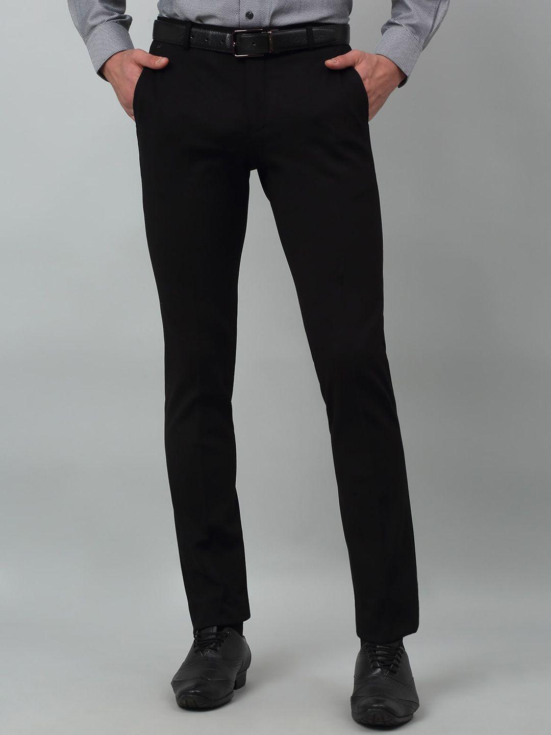 cantabil men mid-rise cotton formal trousers