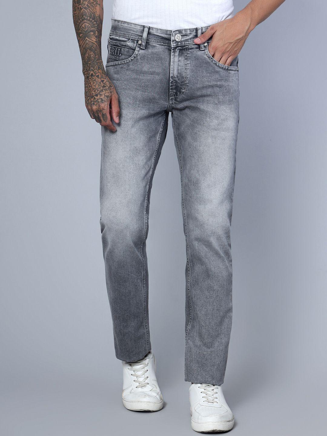 cantabil men mid-rise heavy fade stretchable jeans