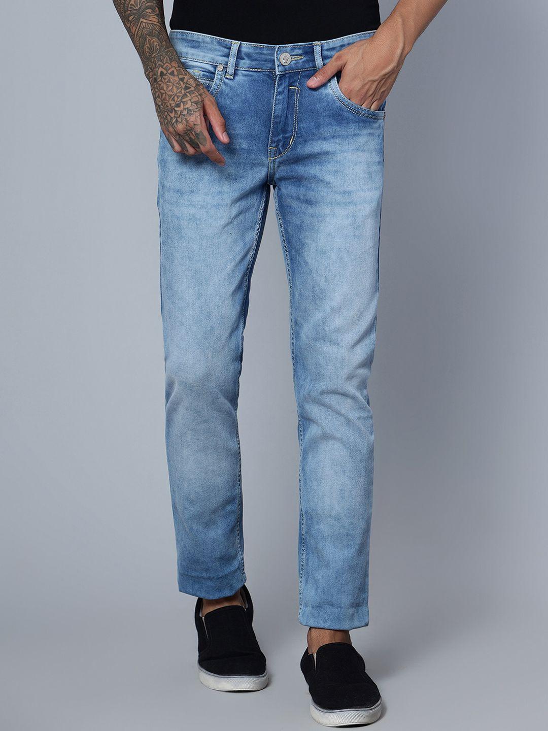 cantabil men mid-rise heavy fade stretchable jeans
