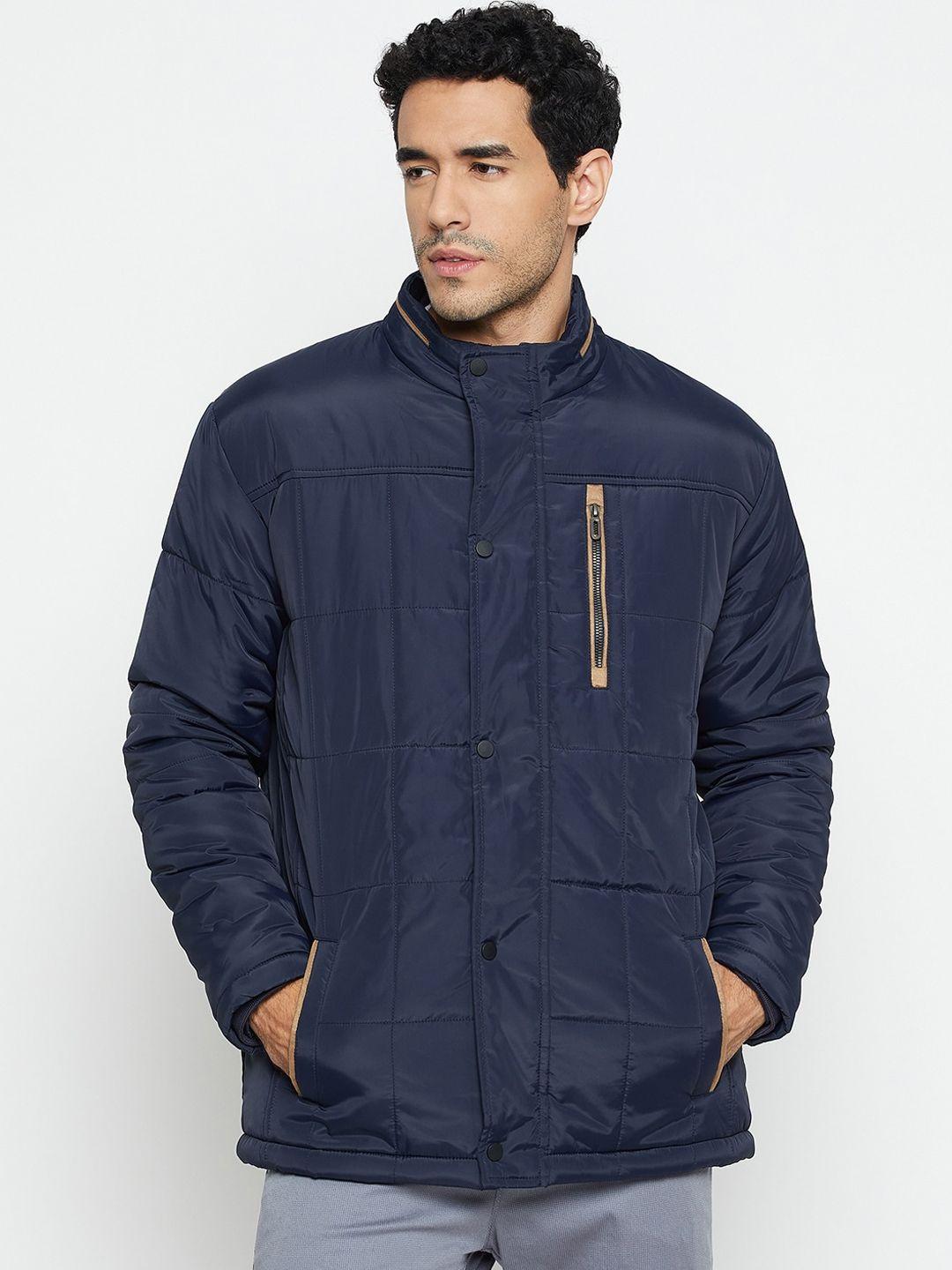 cantabil men navy blue lightweight longline padded jacket