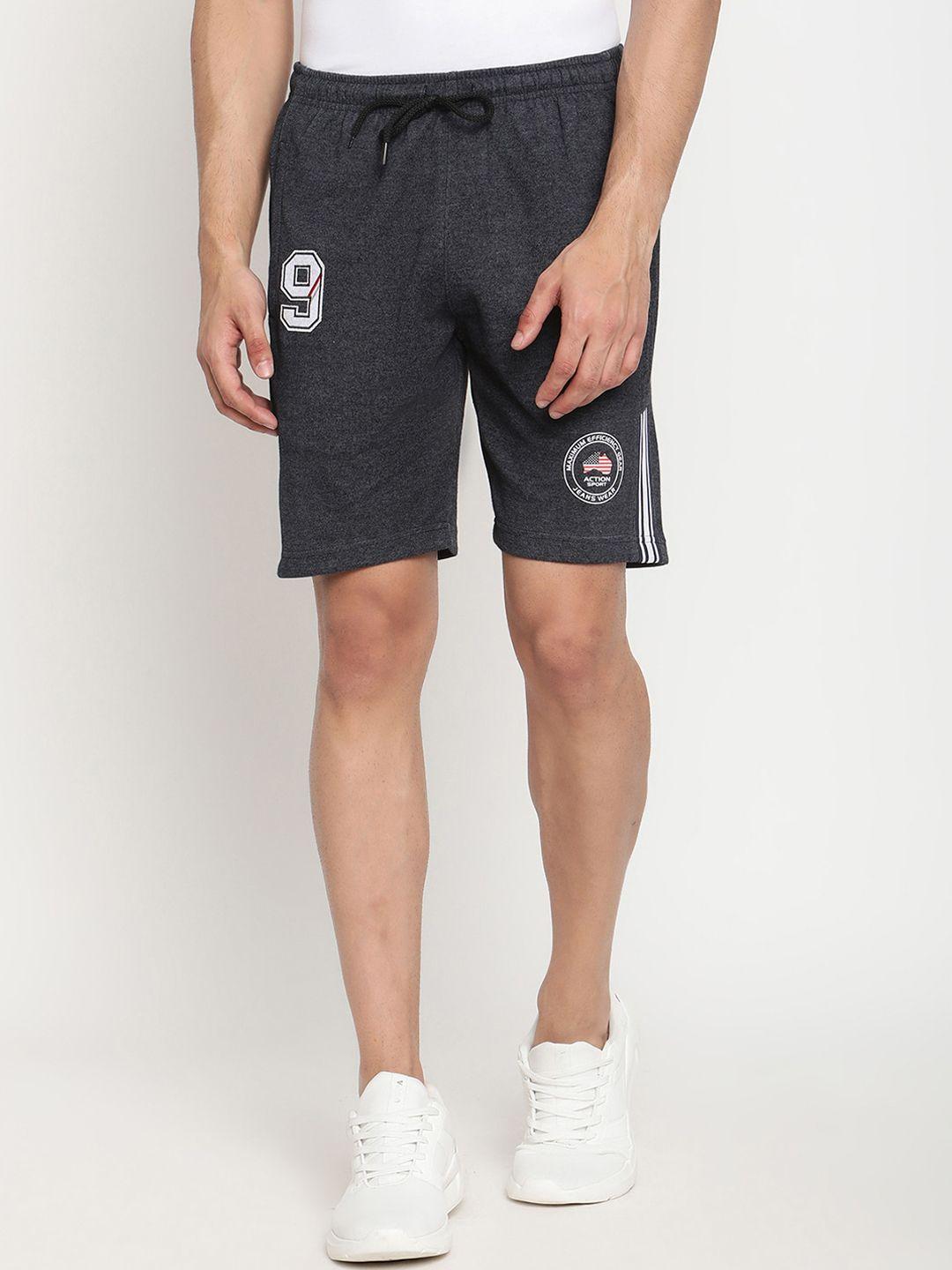 cantabil men navy blue sports shorts