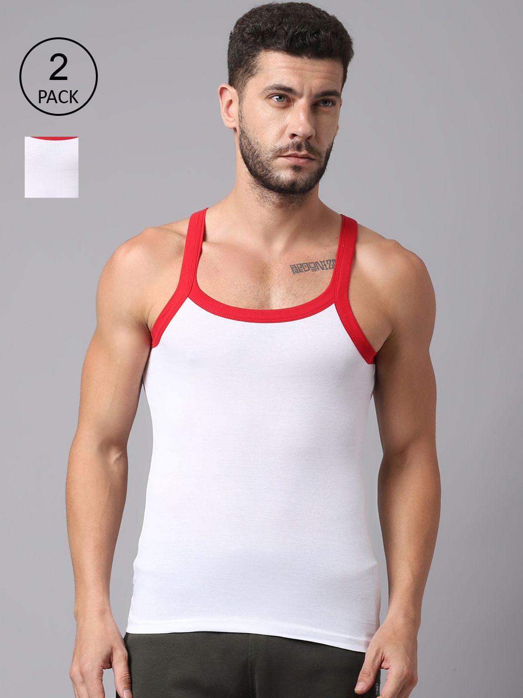 cantabil men pack of 2 solid cotton innerwear vests