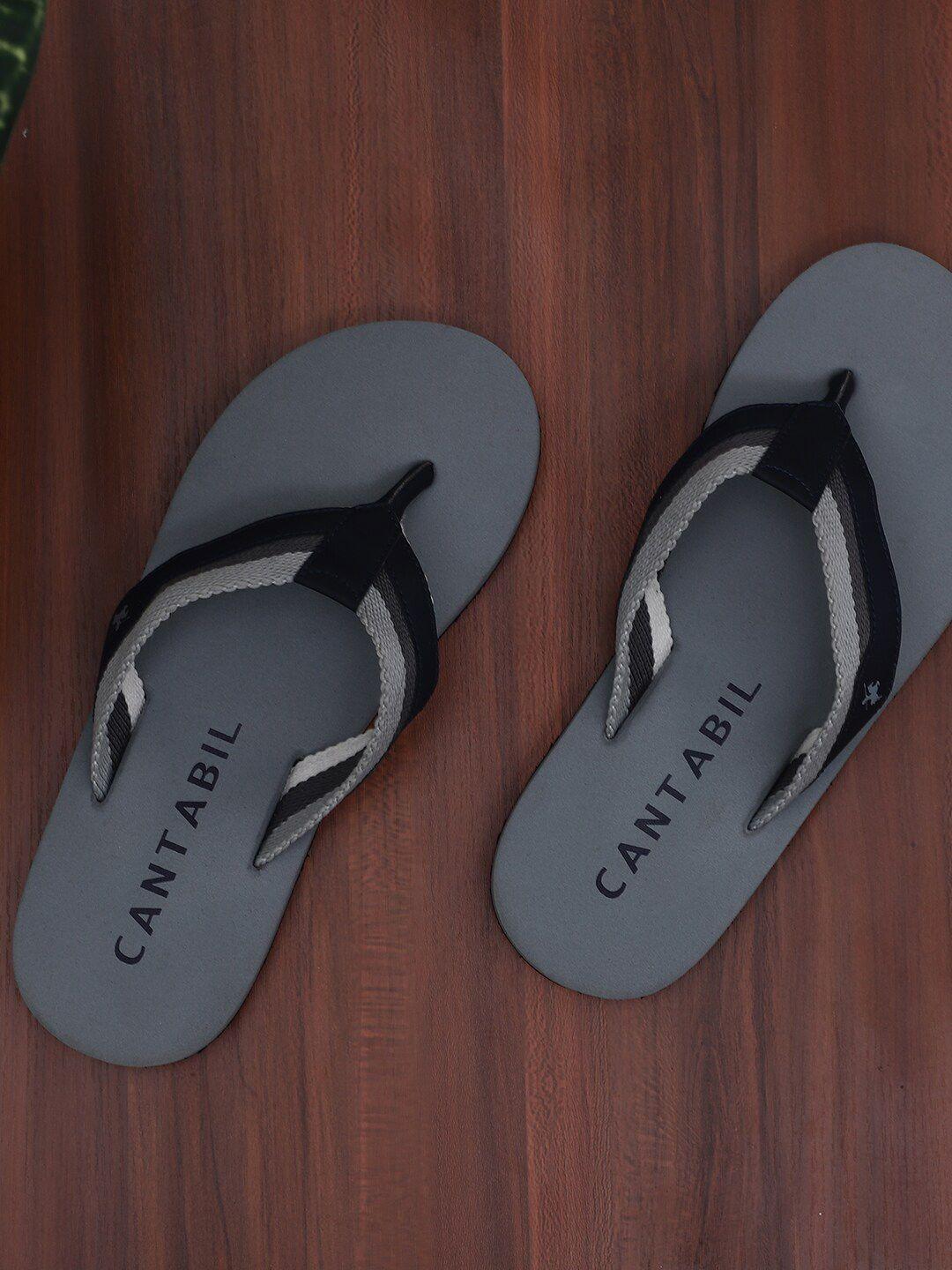 cantabil men printed rubber thong flip-flops