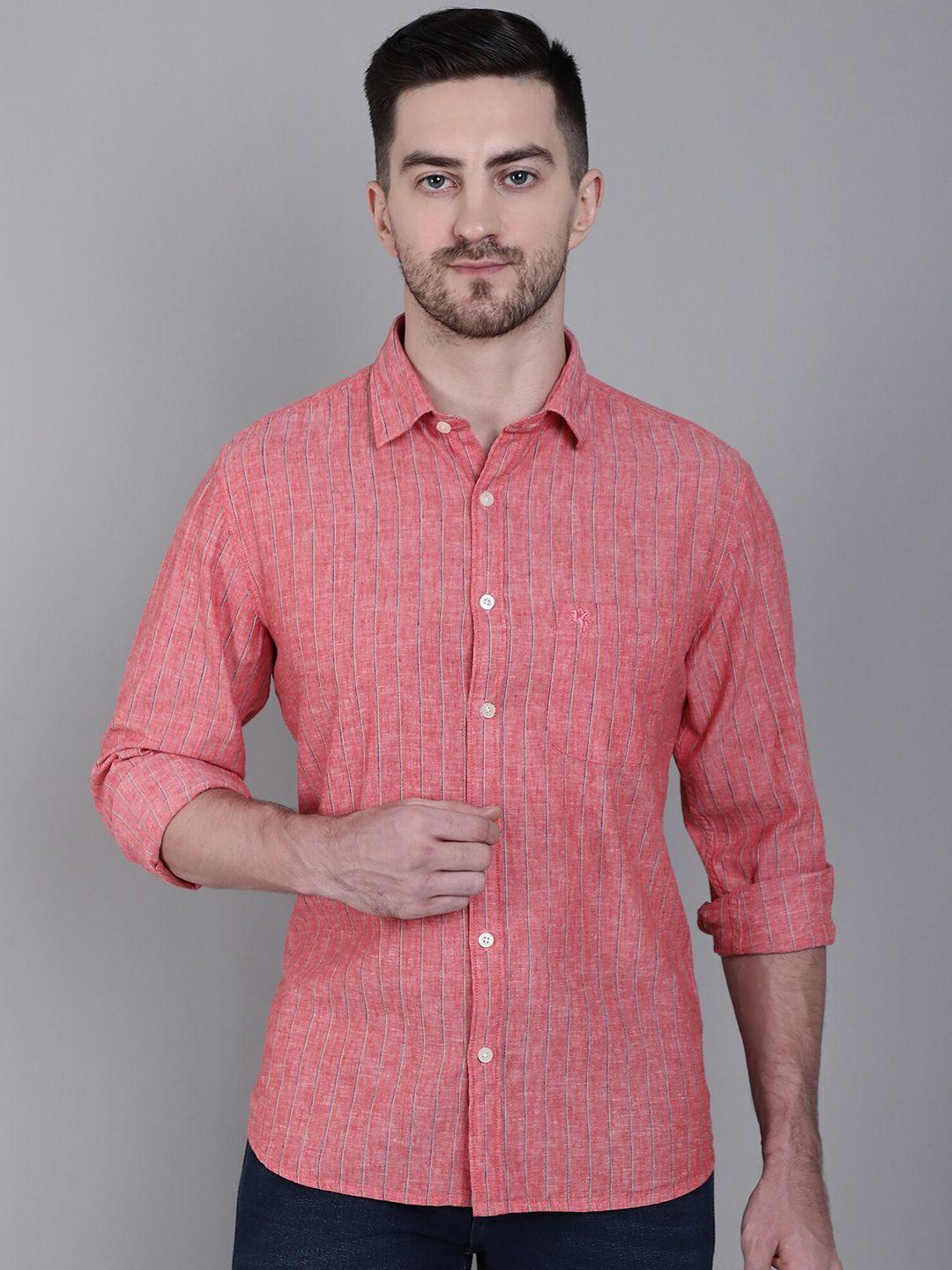 cantabil men red opaque casual shirt