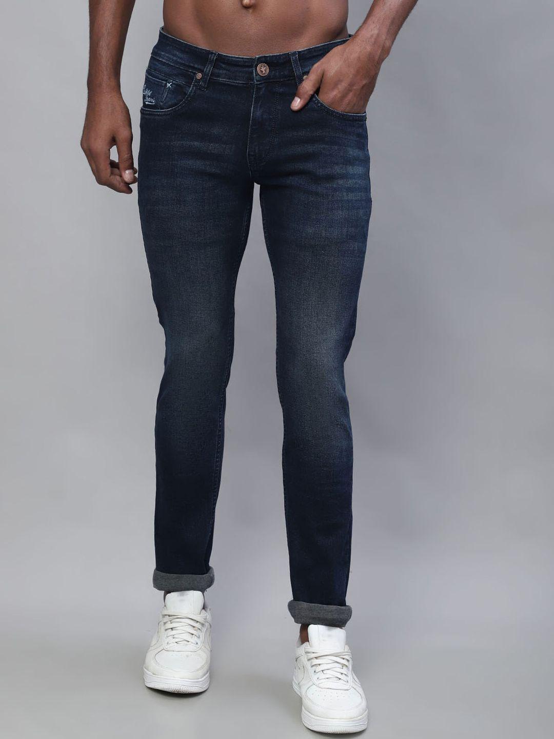 cantabil men regular fit light fade stretchable cotton jeans