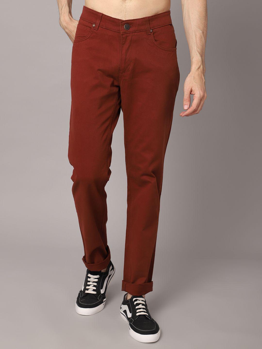 cantabil men rust trousers