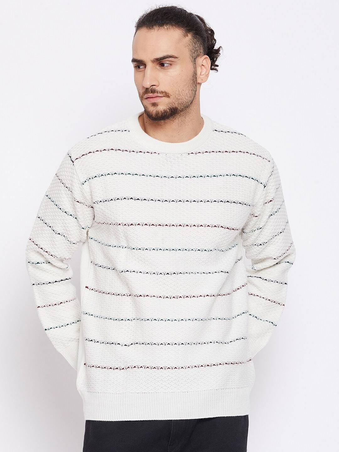 cantabil men striped acrylic pullover