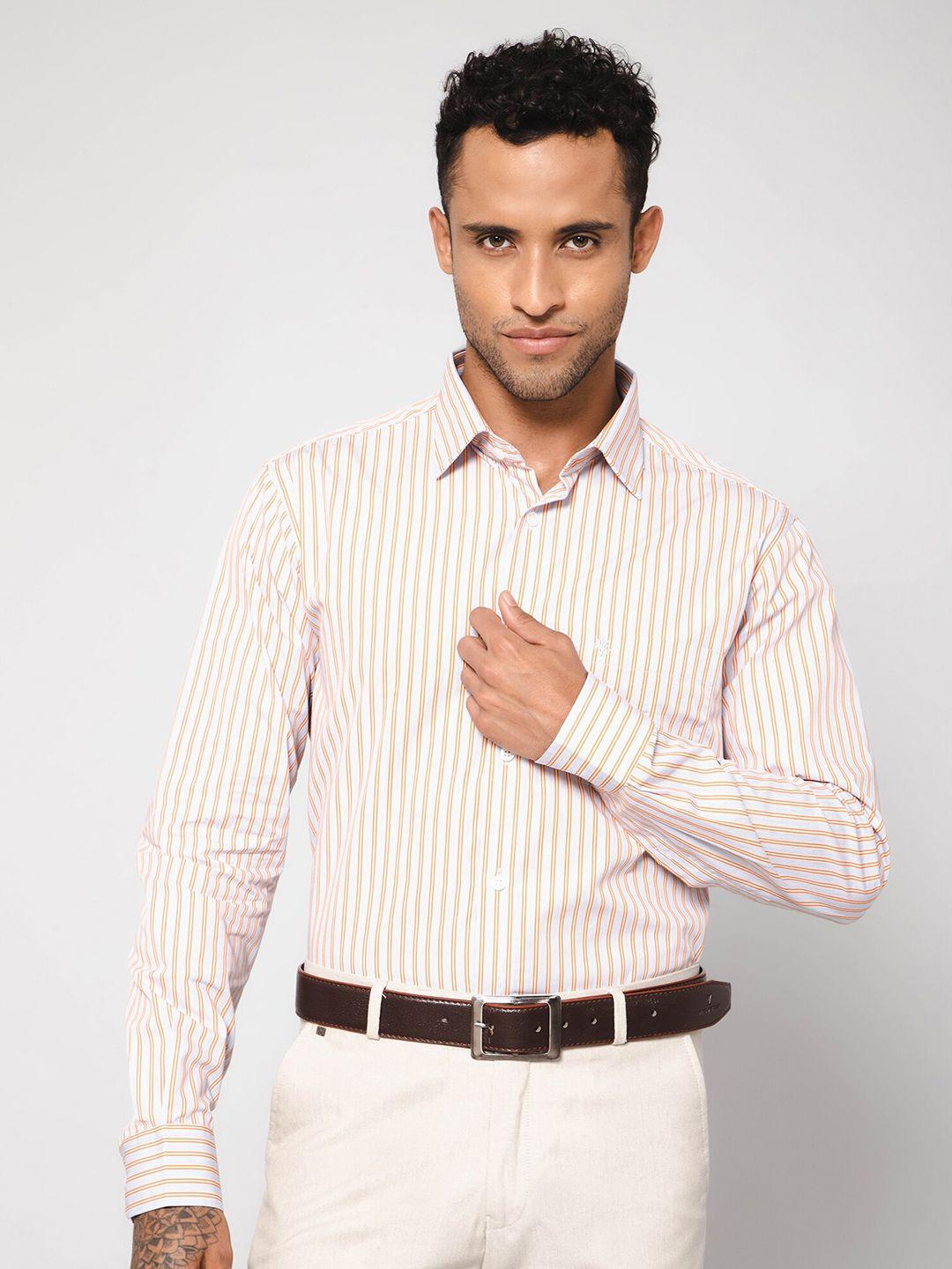 cantabil men striped cotton opaque formal shirt
