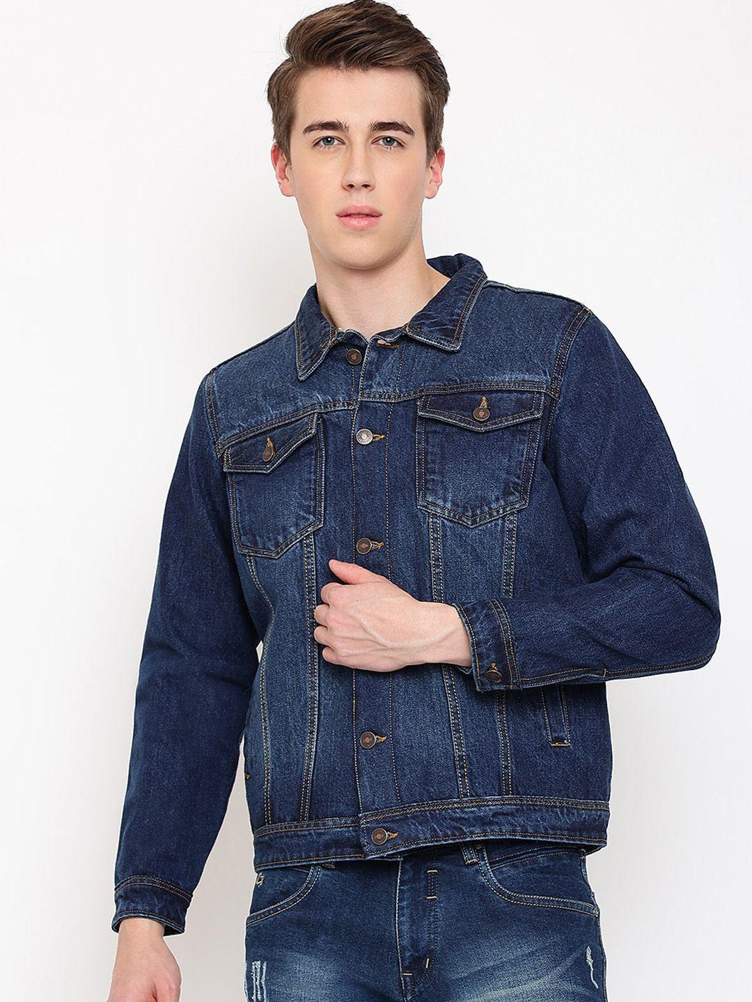 cantabil men washed denim jacket