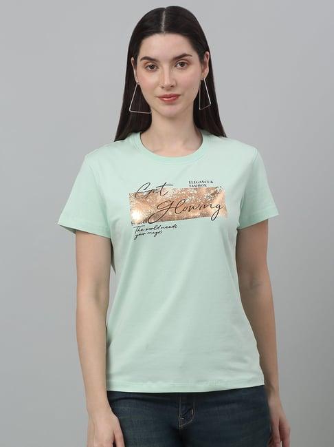 cantabil mint green graphic print t-shirt