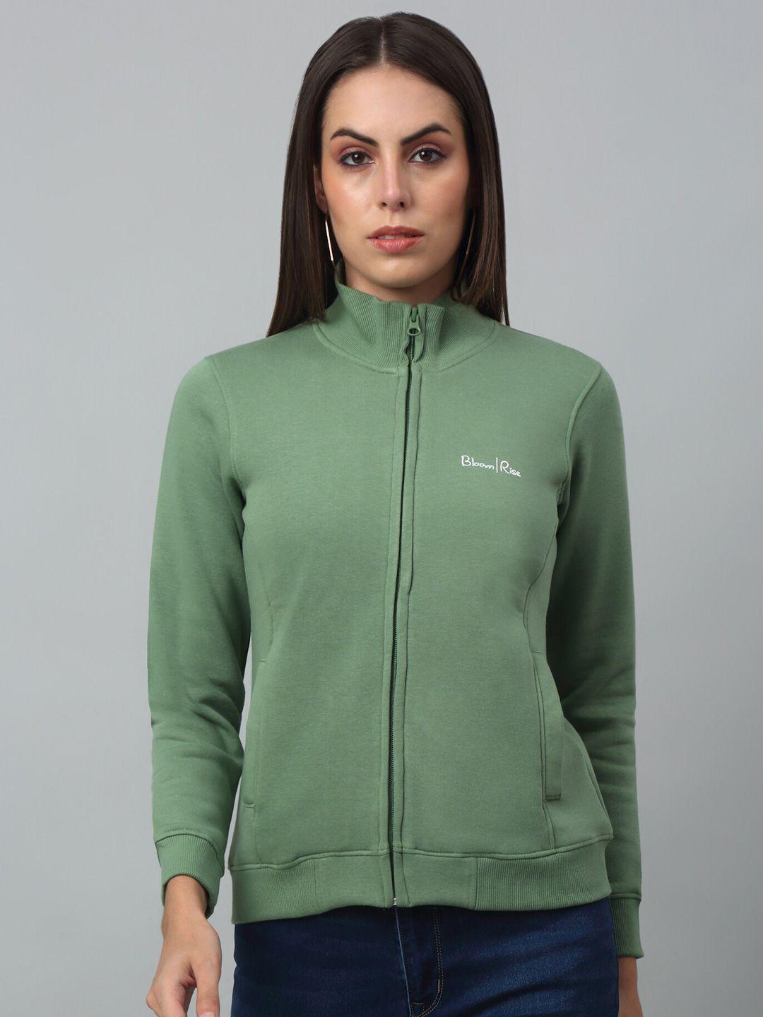 cantabil mock collar fleece front open sweatshirt