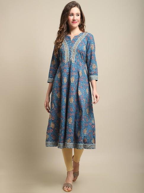 cantabil multicolor cotton embellished kurta