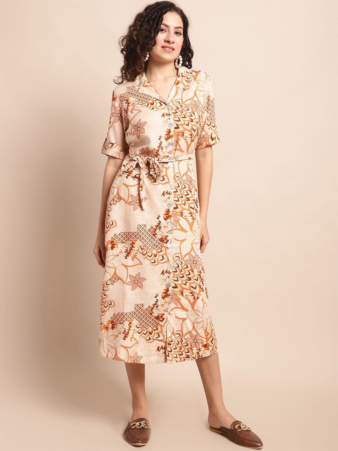 cantabil multicoloured floral print cold-shoulder a-line midi dress