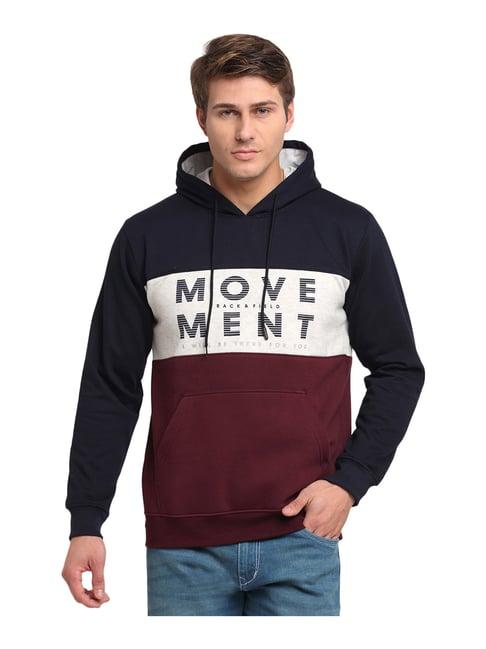 cantabil navy & maroon hooded sweatshirt