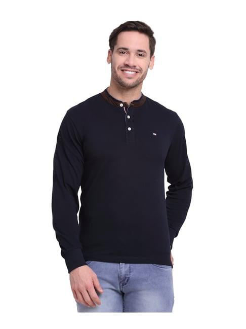 cantabil navy regular fit t-shirt