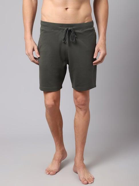 cantabil olive cotton regular fit bermuda shorts