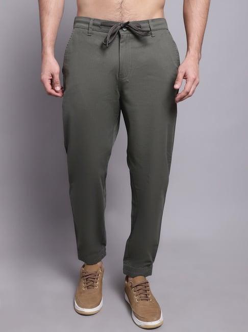 cantabil olive regular fit jogger pants