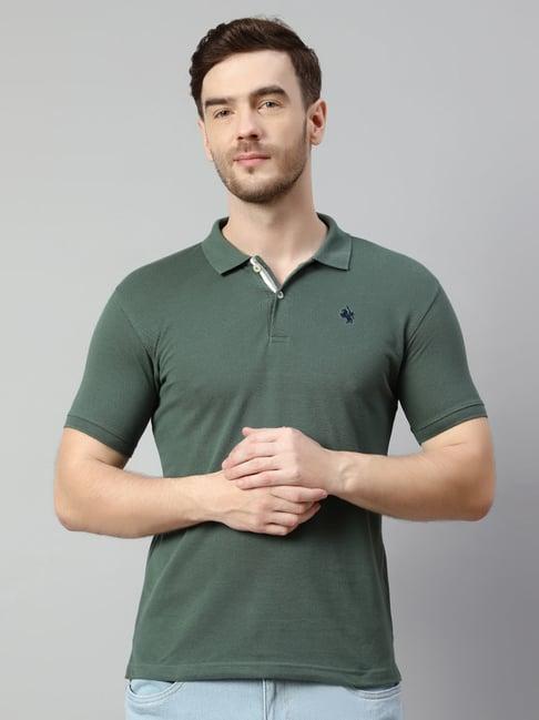 cantabil olive regular fit polo t-shirt