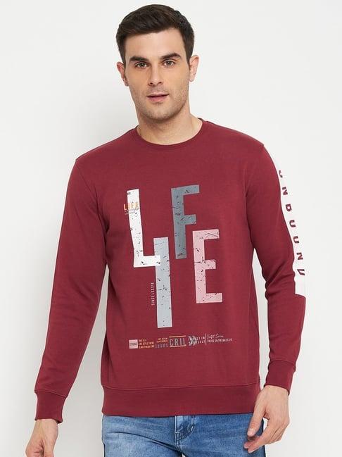 cantabil pink regular fit printed sweatshirt