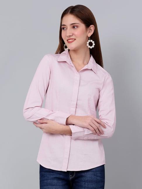 cantabil pink striped shirt