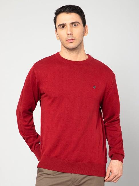 cantabil red regular fit sweater